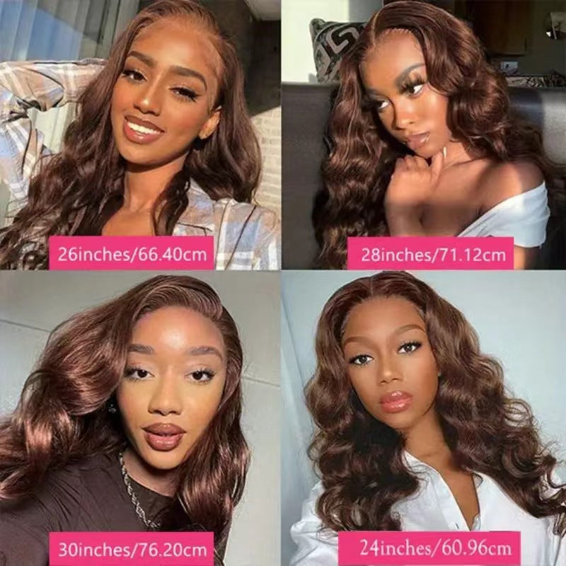 Dark Brown Large Wave Lace Front Wig Synthetic Headpiece