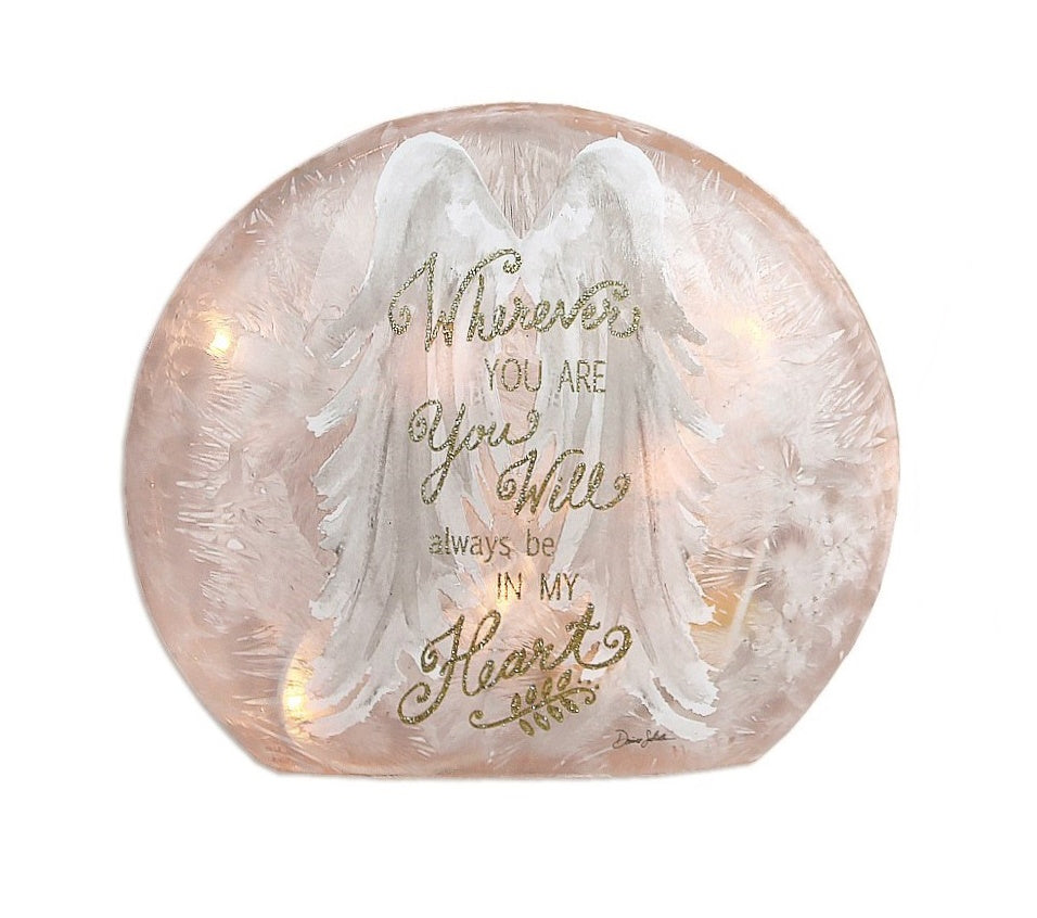 Lighted Glass Orb - Always be in my Heart