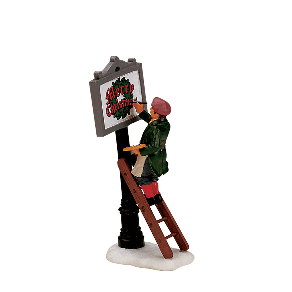 Sign Painter on Ladder figurine