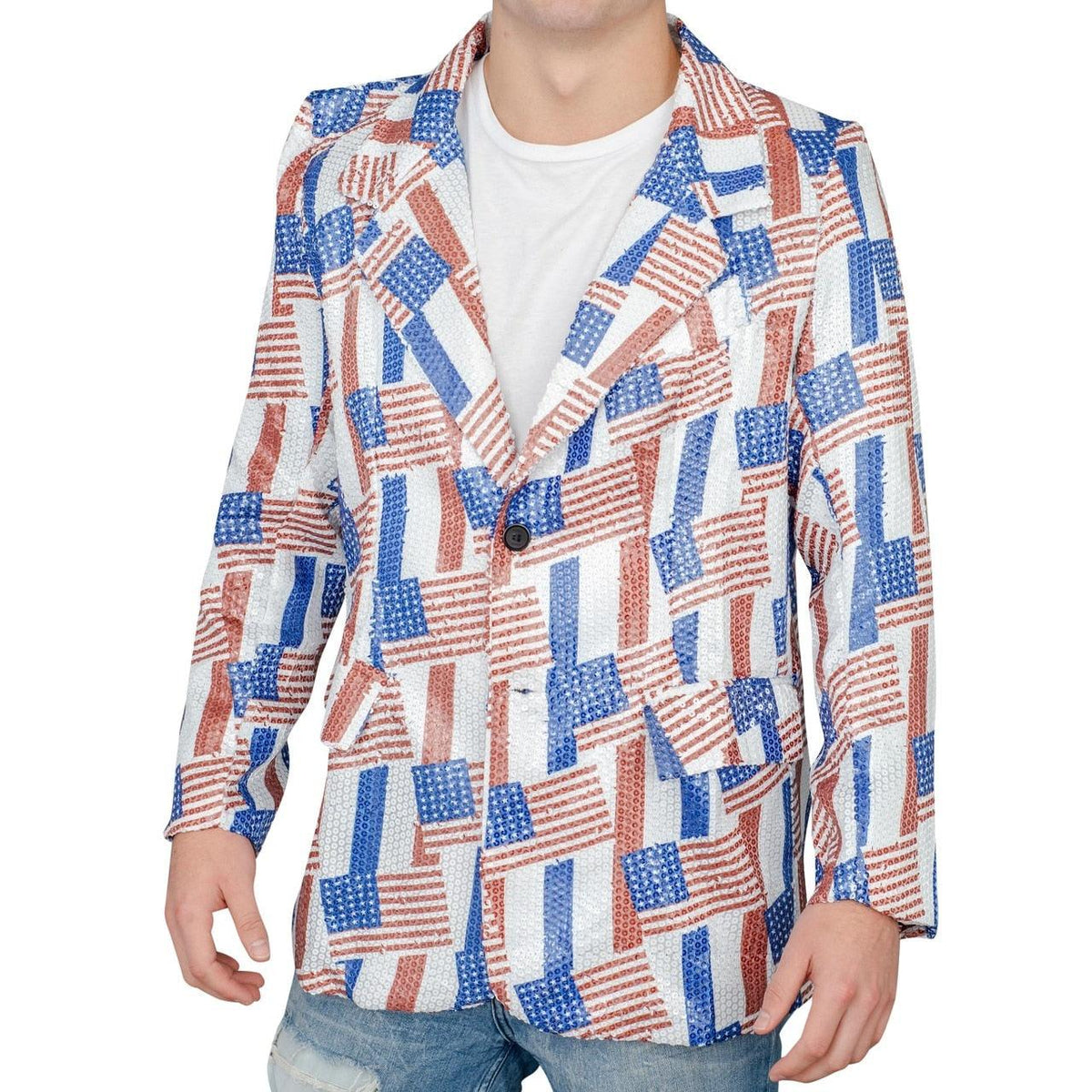 American Flag Sequin Jacket Blazer