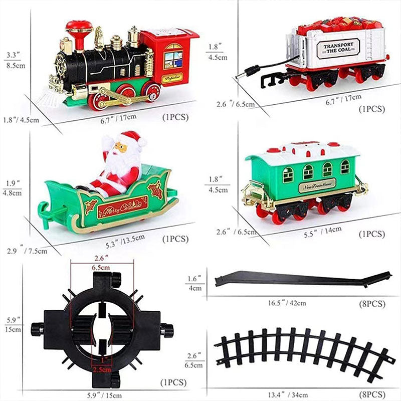 2025 Christmas Train & Tree Decor Set - Track Train with Music, Santa Theme, Kids Gift