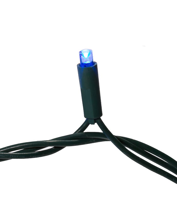 100-Light 5mm Blue LED Green Wire Light Set