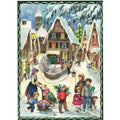 Glittered Advent Calendar - Christmas in the Village
