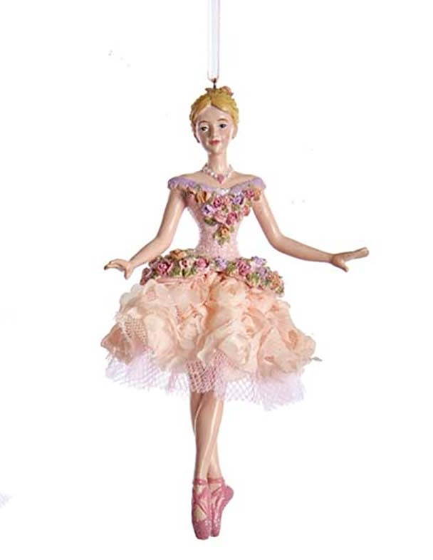 Blush Pink Ballerina Ornament - Second Position