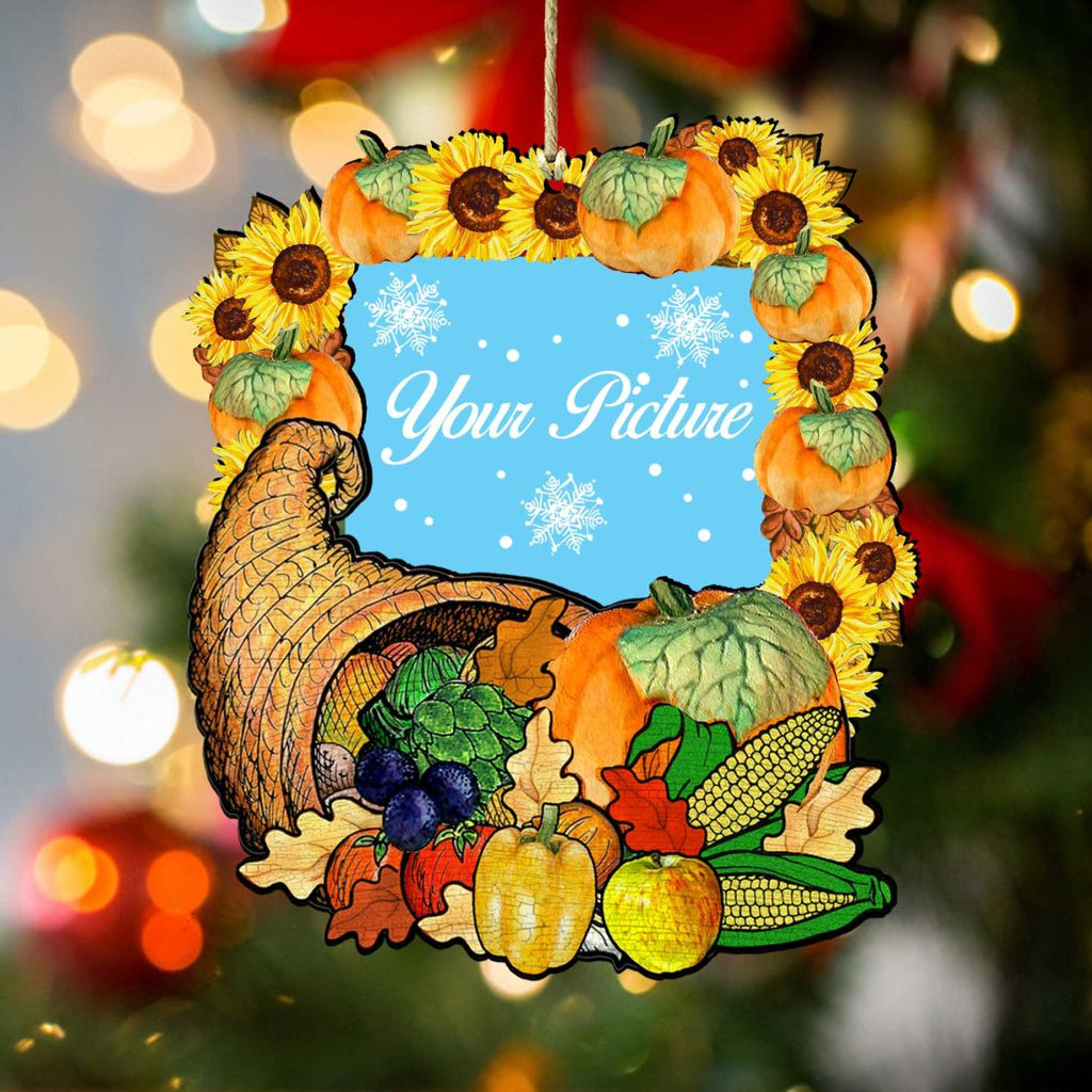 Give A Thanks Thanksgiving Picture Frame Ornaments - Ornament for Photo - Thanksgiving Halloween Decor - 8158905PF