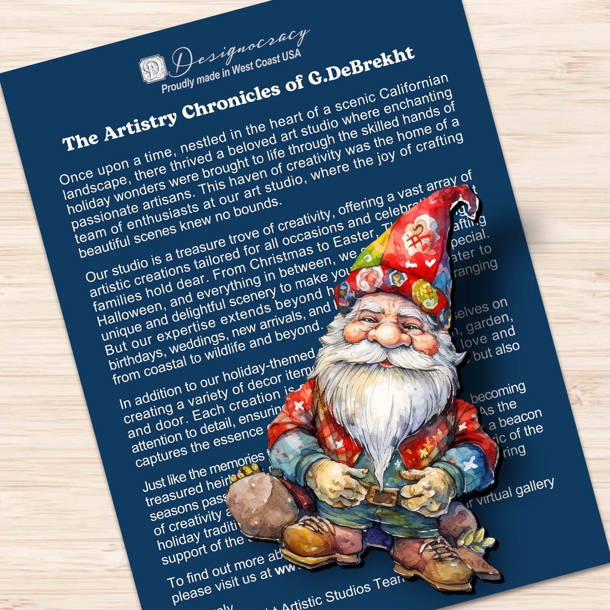 Christmas Gnomes Clip-On Eco Wood Decorative Ornaments Set of 3 by G. Debrekht - Christmas Decor - 8091031C-S3
