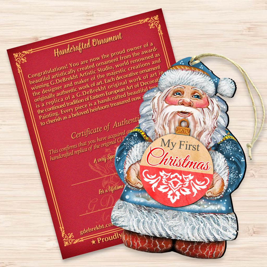My First Christmas Wooden Ornaments by G. DeBrekht - Christmas Santa Snowman Decor - 8117810-MFC