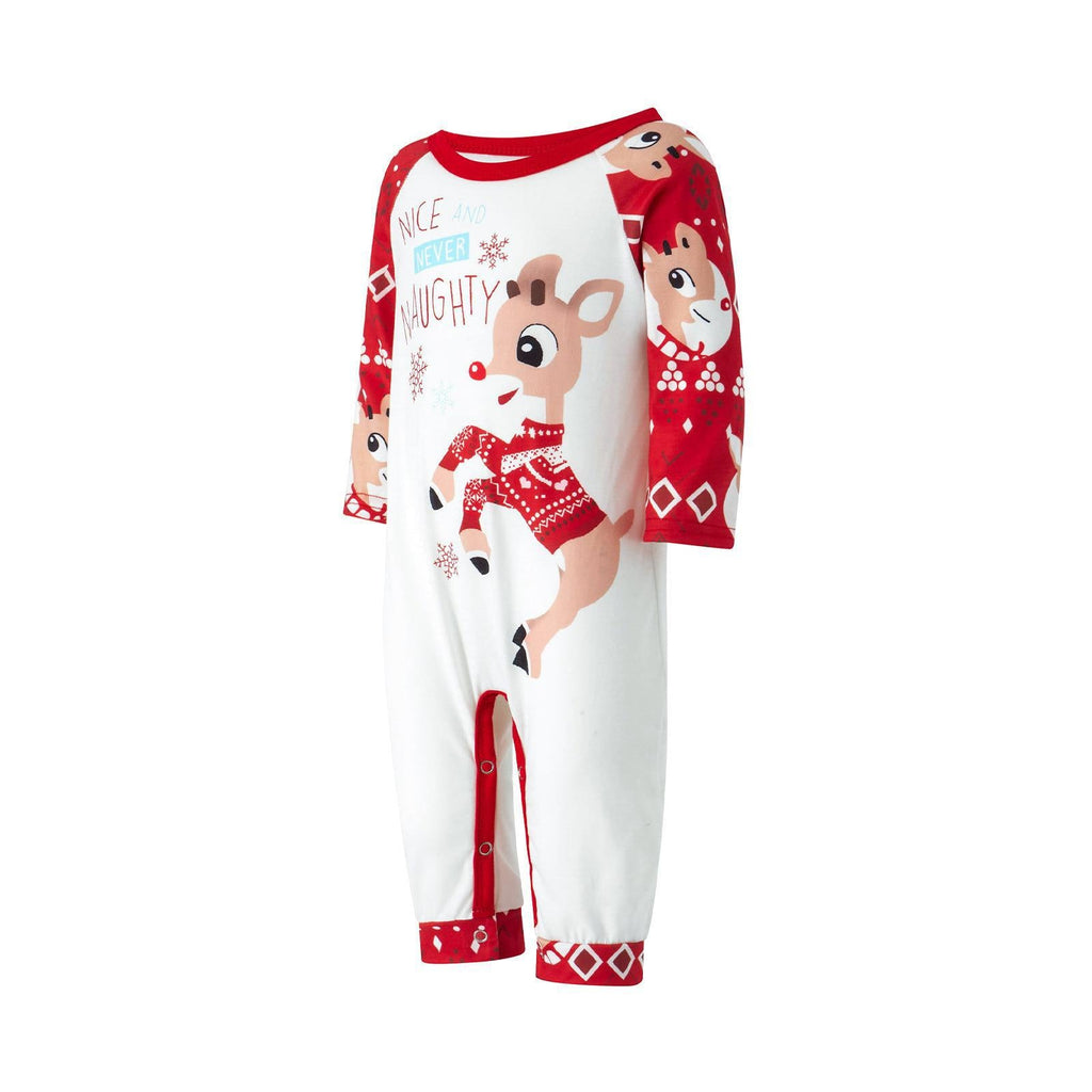 Printed Pajamas Christmas Parent-child Wear Round Neck Long-sleeve Suit