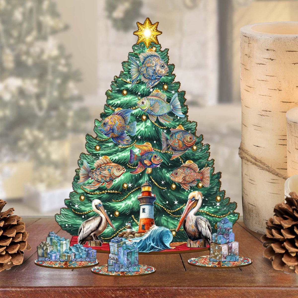 Coastal Christmas Tree Eco Wood Set by G.DeBrekht Christmas Decor - 8091514