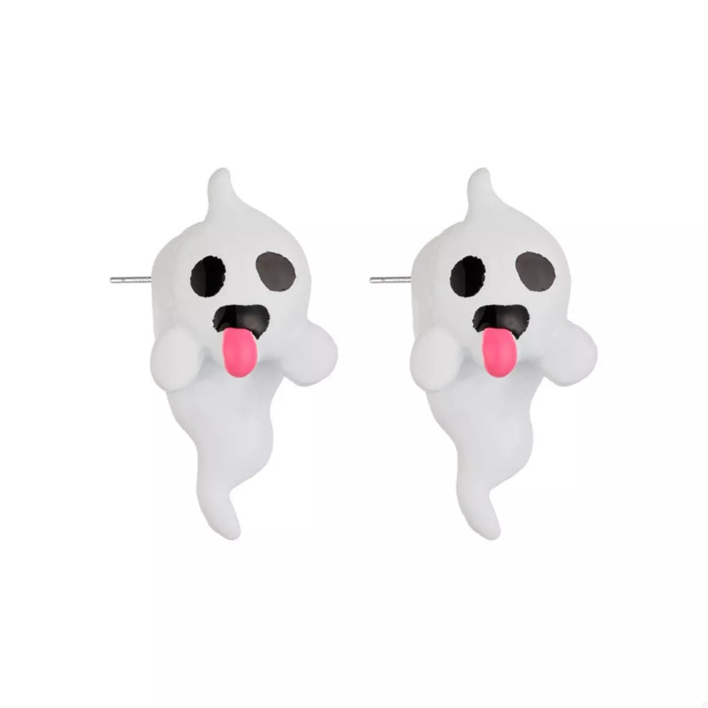 Halloween Ghost and Pumpkin Dangle Earrings
