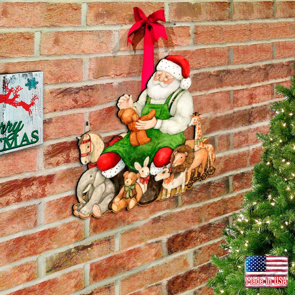 Merry Christmas Santa Door Decor By Susan Winget - Christmas Santa and Snowman Decoration