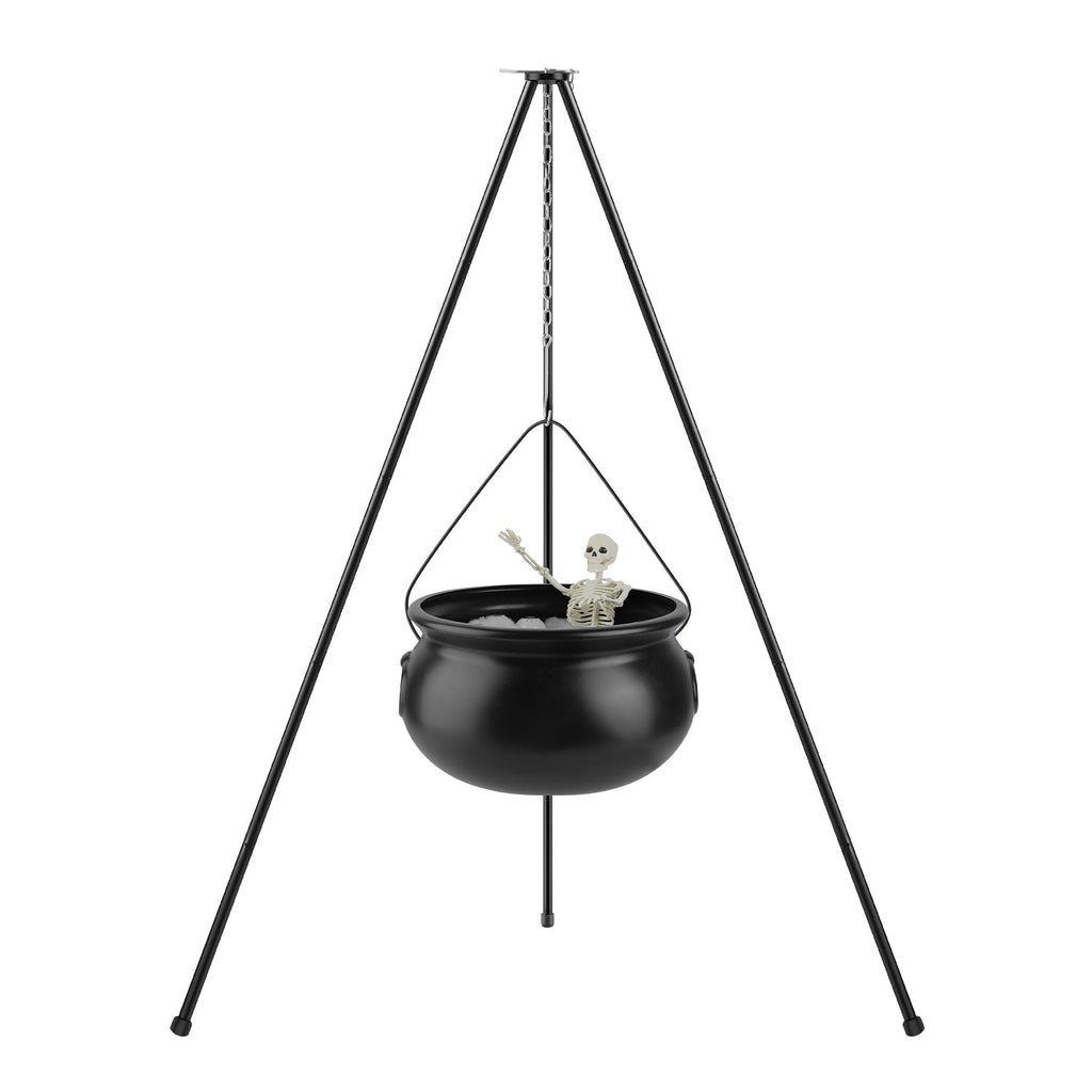 Halloween Witch Cauldron with 56.5" Tripod & Eyeball String Lights for Outdoor Decor