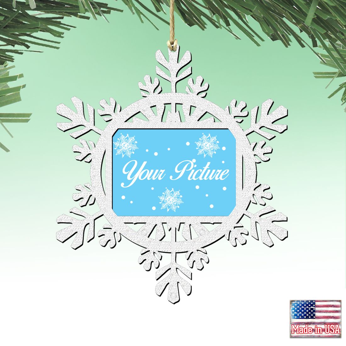 Snowflake Christmas Picture Frame Ornaments - Ornament for Photo by G.DeBrekht - Christmas Decor - 8141151PF