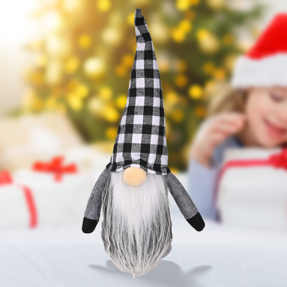 Christmas Decorations Christmas Plaid Hat Rudolf Doll