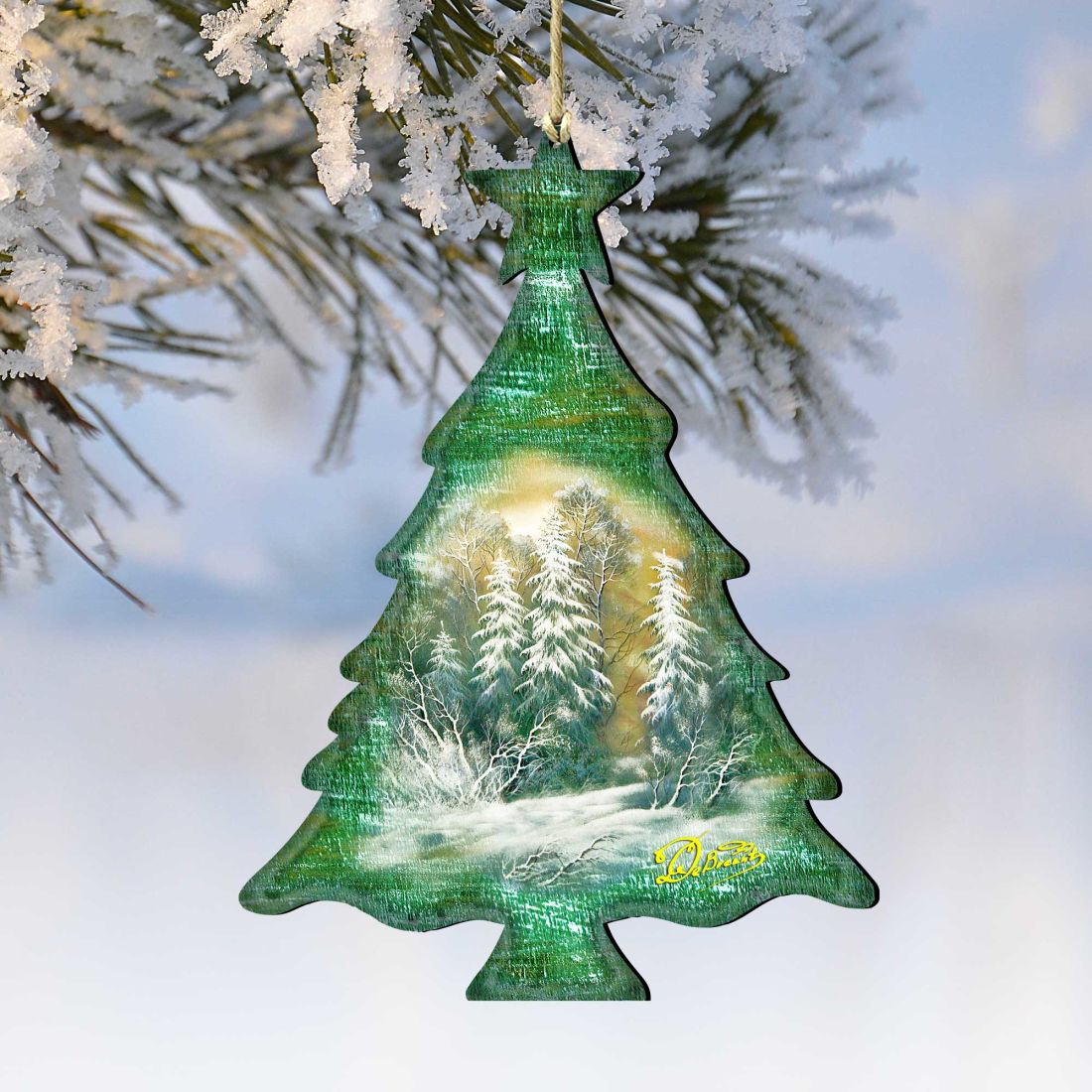 Woodsy Tree Wooden Ornaments by G. DeBrekht - Christmas Decor - 81988123