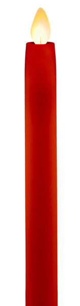 LuxuryLite LED Resin Taper Candle - 2 Pack - Red