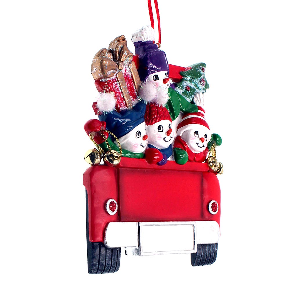 Snowman on Truck Ornament - Family of 2