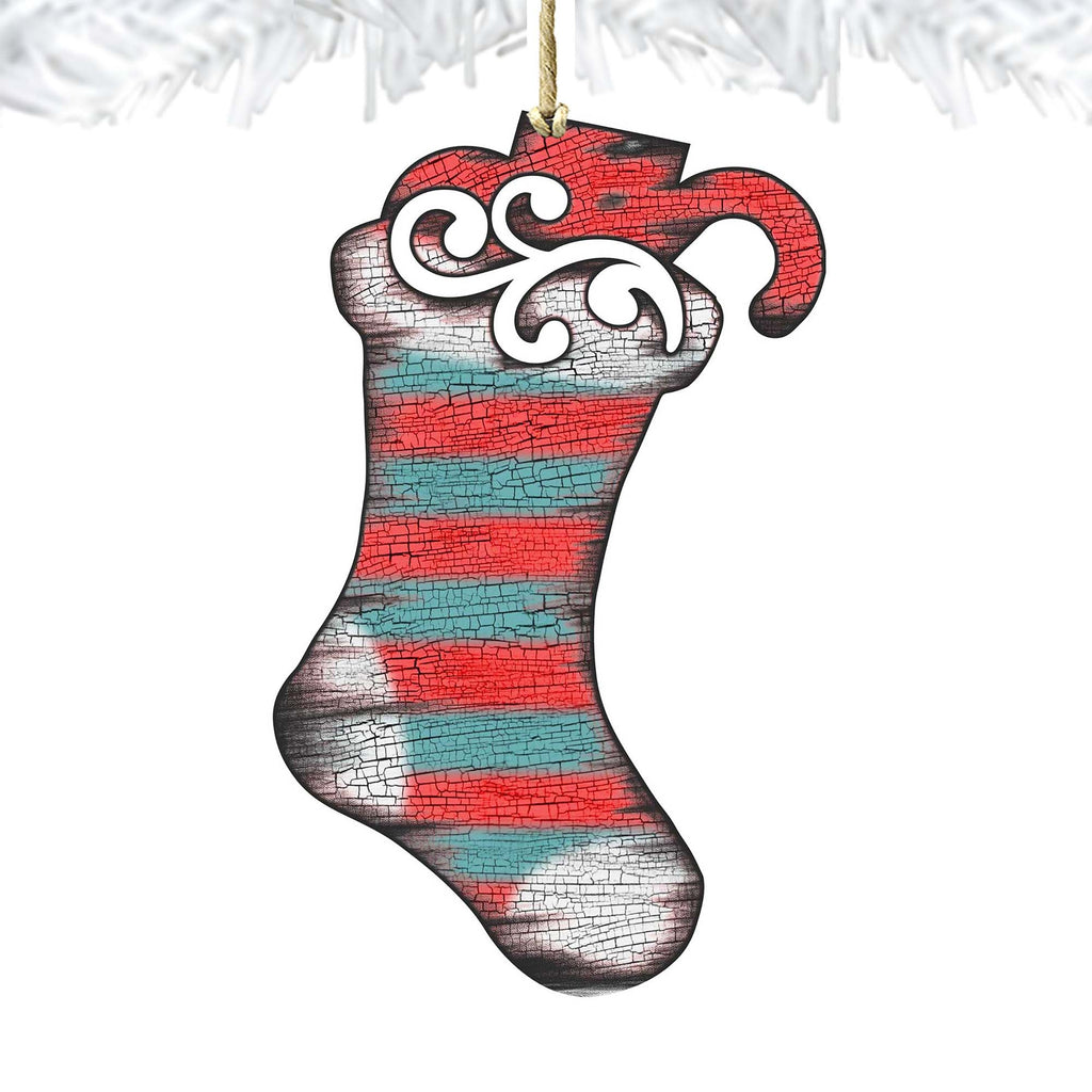Noel Stocking Wooden Ornaments Christmas by G. DeBrekht - Christmas Decor - 8198802