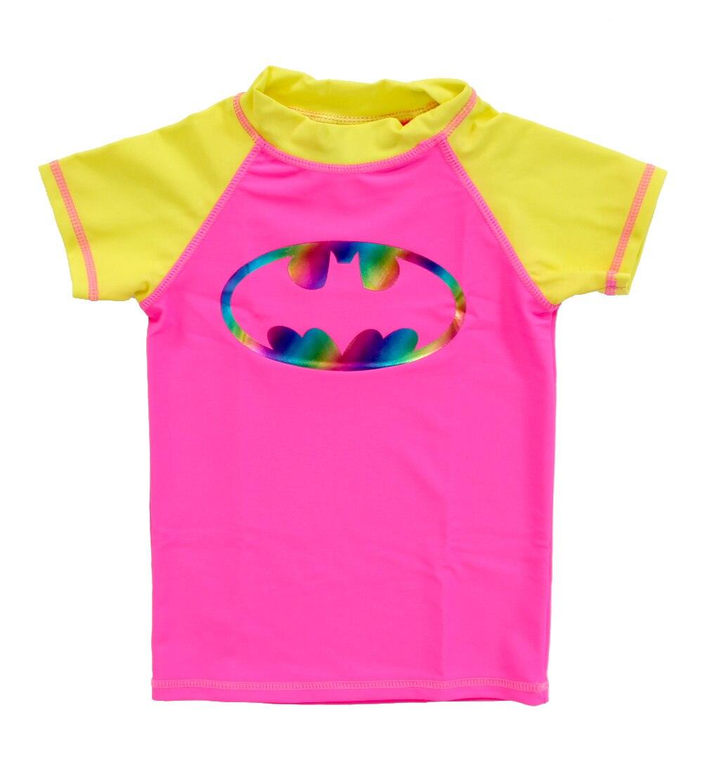 Batman Batgirl Spectrum Bat Short Sleeve Girls Rash Guard Swinsuit