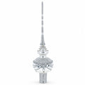 Dimensional White Jewels on White Glass Christmas Tree Topper 11 Inches