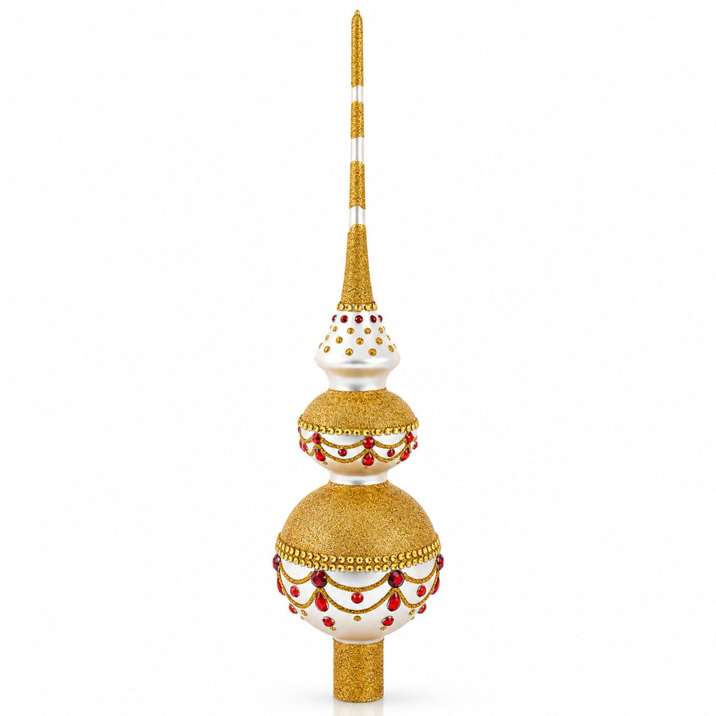 Double Ball Glass Christmas Tree Topper
