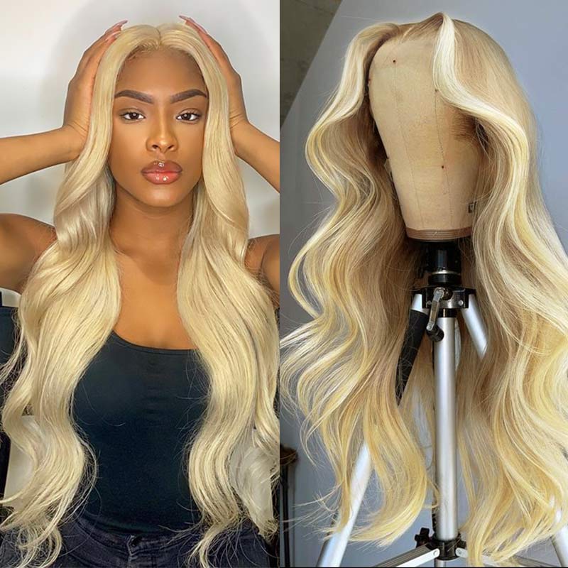 Lace Front Human Hair Wigs 613 Body Wave Density