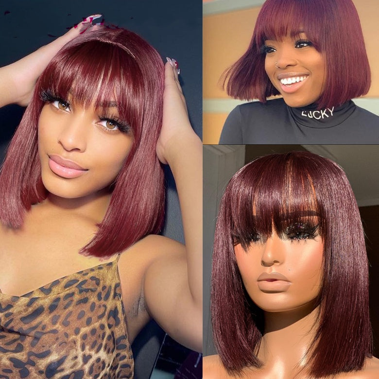 Bangs Short Hair Wig Breathable and Natural