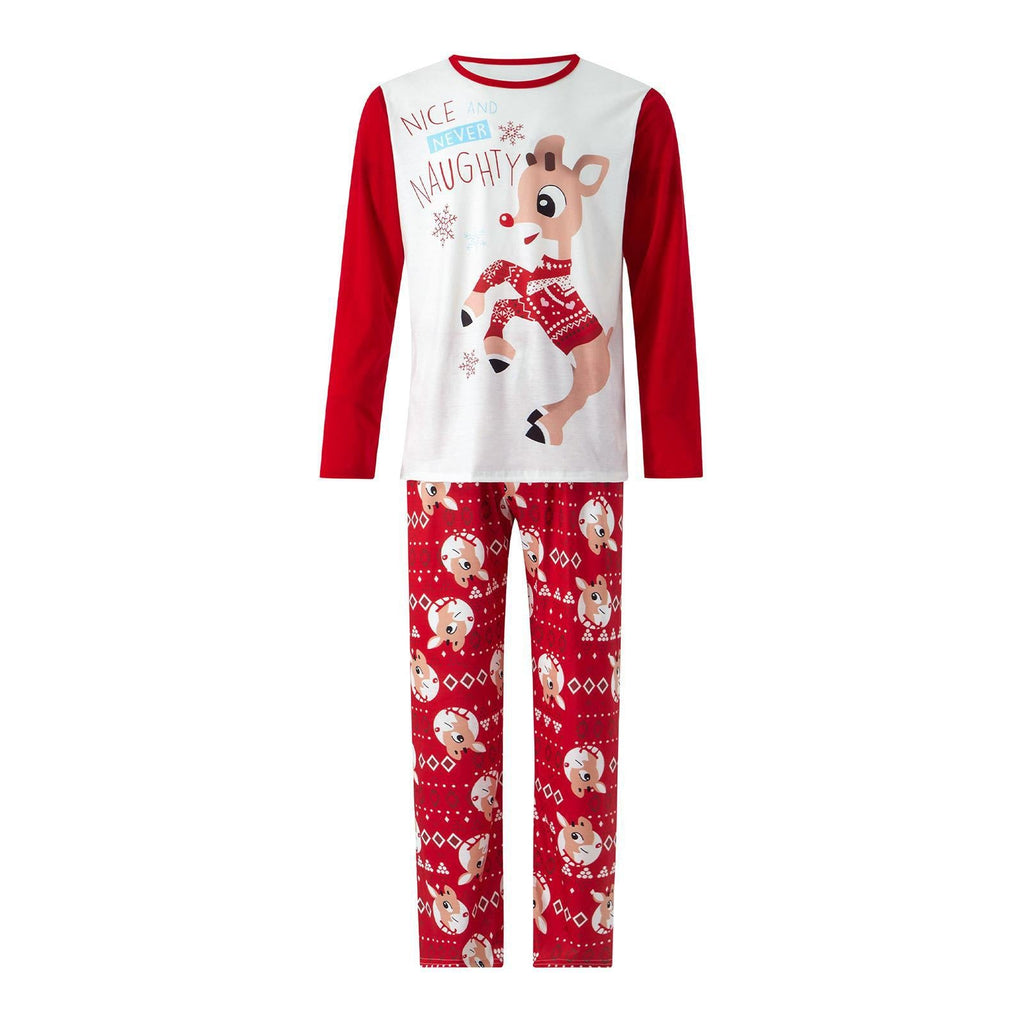 Printed Pajamas Christmas Parent-child Wear Round Neck Long-sleeve Suit