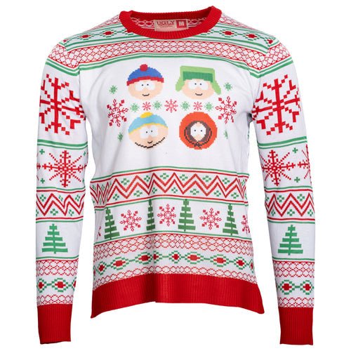 Best Friends Fair Isle Faces South Park Adult Unisex Ugly Christmas Sweater