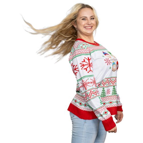 Best Friends Fair Isle Faces South Park Adult Unisex Ugly Christmas Sweater