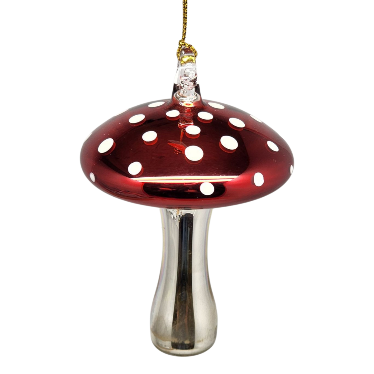 Shiny Cutes Red Mushroom Egyptian Glass Ornament