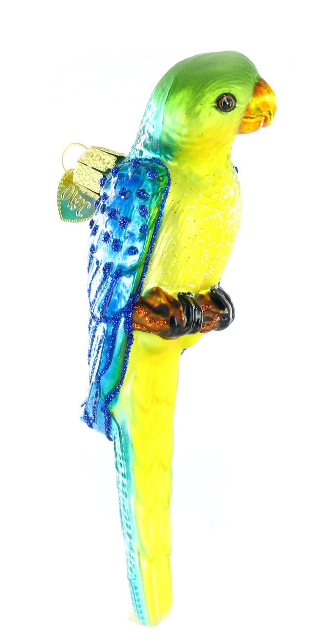 Parakeet Glass Ornament