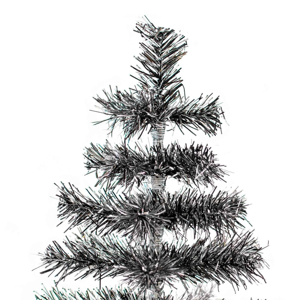 Black & Silver Firework Tinsel Tree