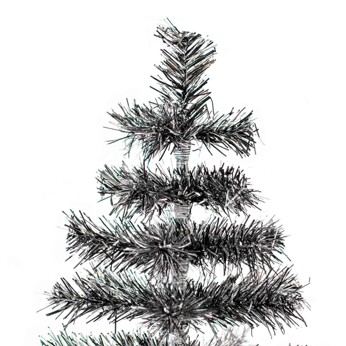 Black & Silver Firework Tinsel Tree