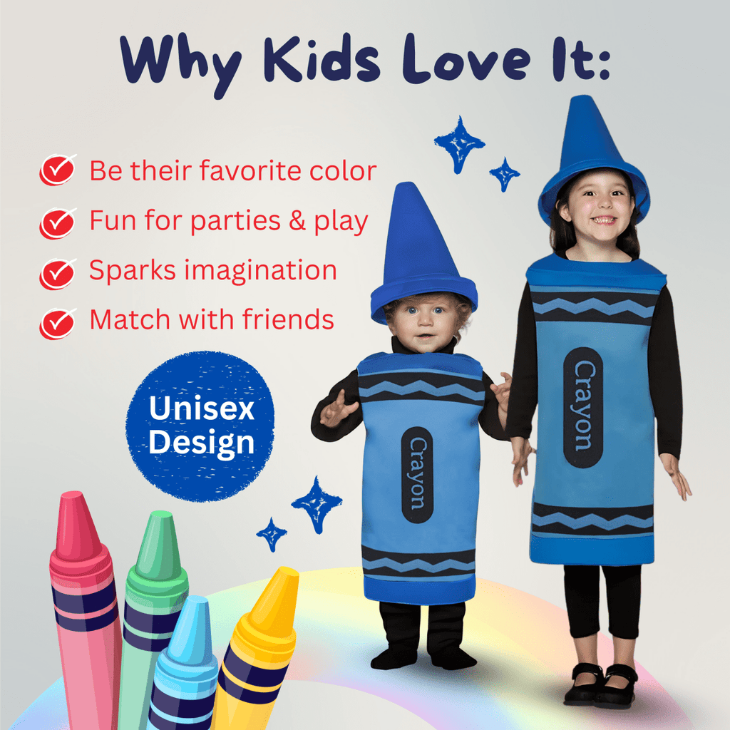 Blue Crayon Costume - Kids