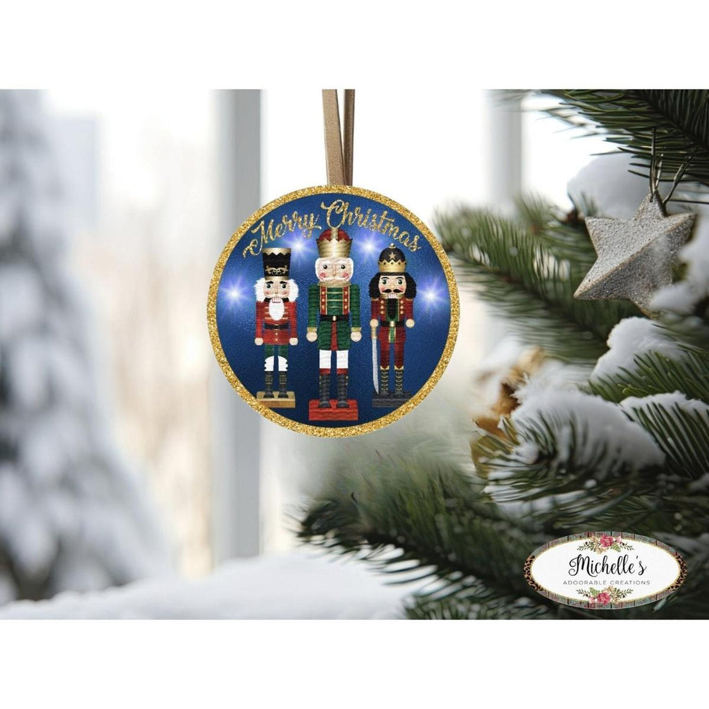 Blue Nutcracker Merry Christmas Sign