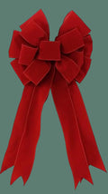 PREMADE VELVET BOW RED WITH WIRED EDGE
