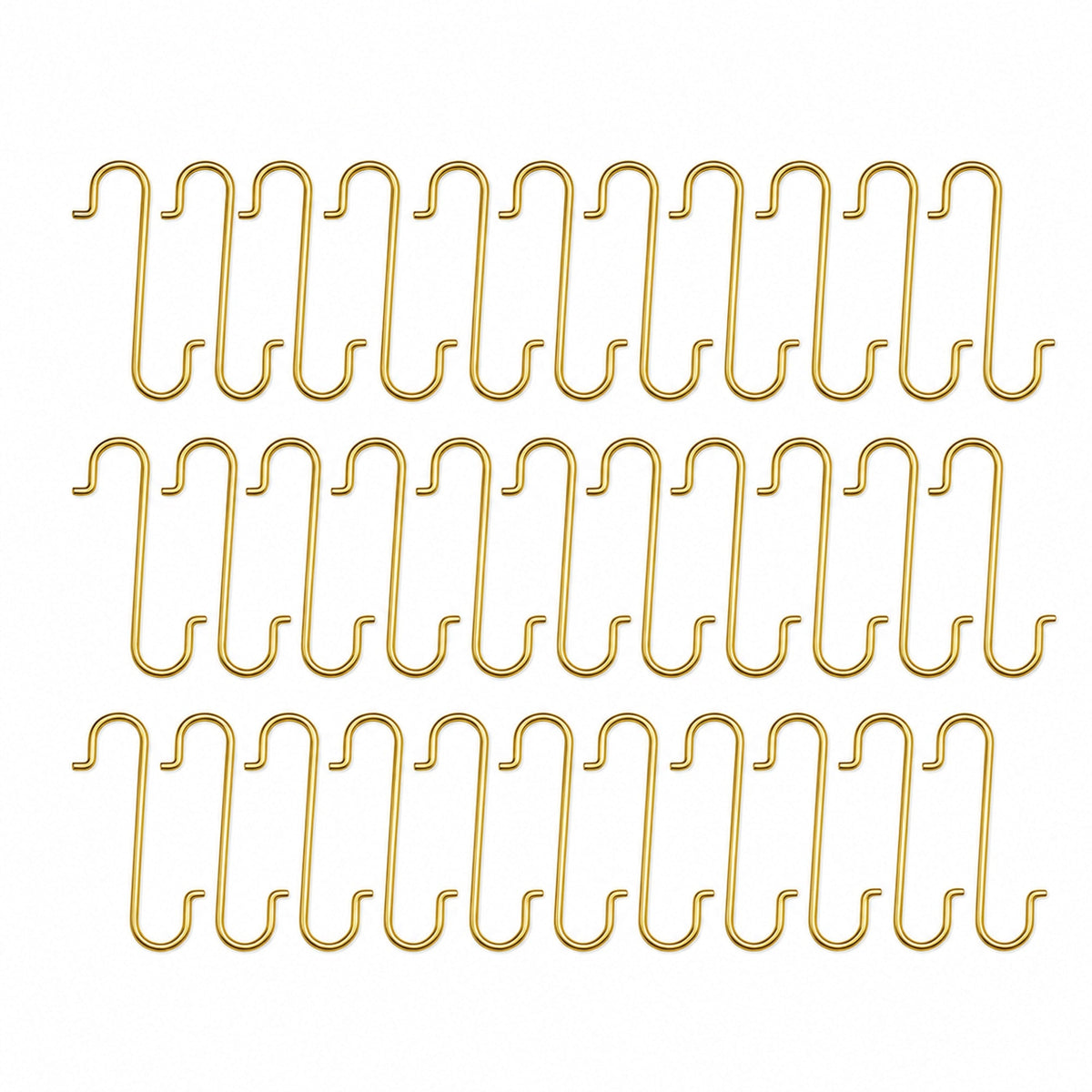 Set of 60 Gold Metal Wire Christmas Ornaments Hooks Hangers 1.16 Inches