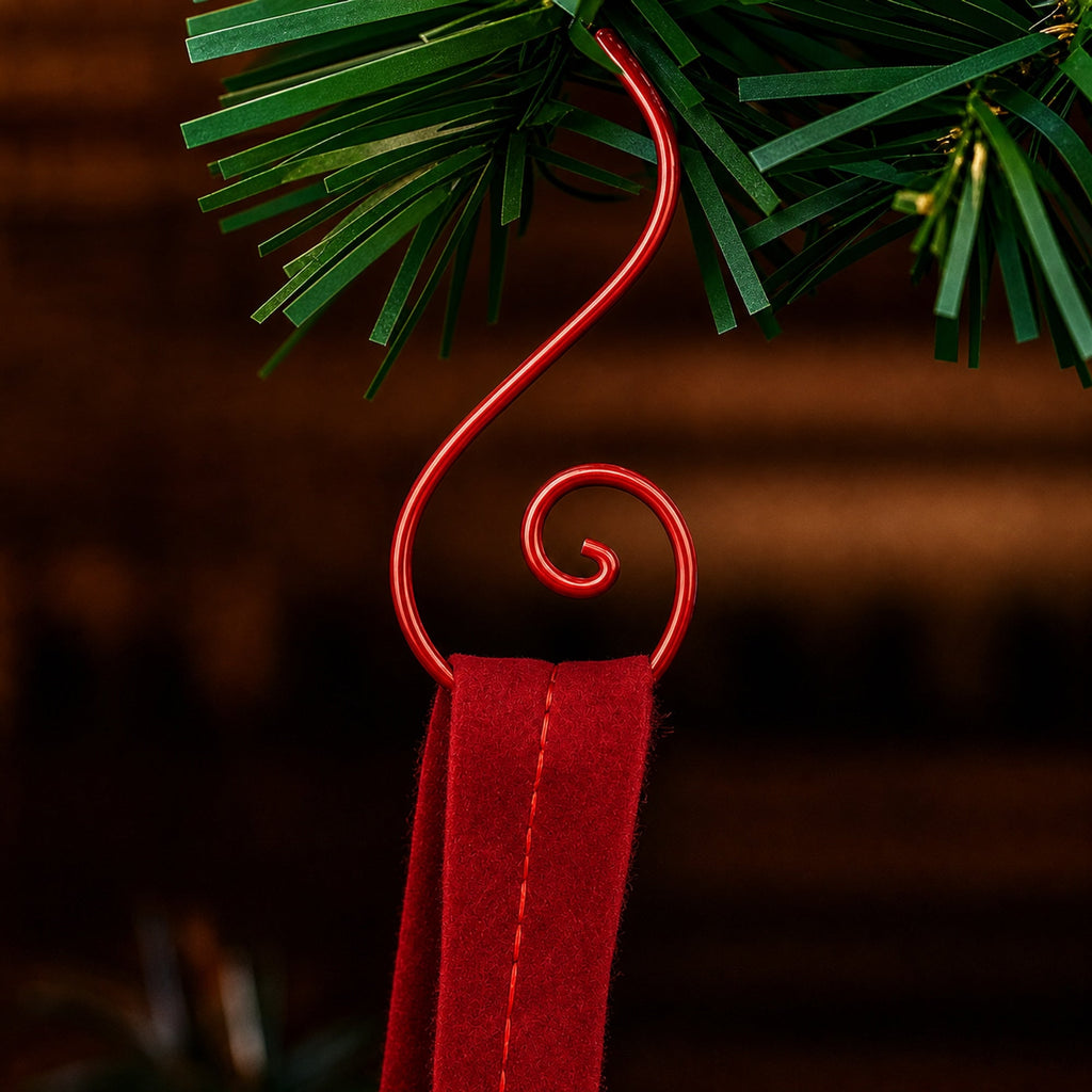 Set of 20 Red Metal Wire Spiral Christmas Ornaments Hooks Hangers S-Shaped 1.96 Inches