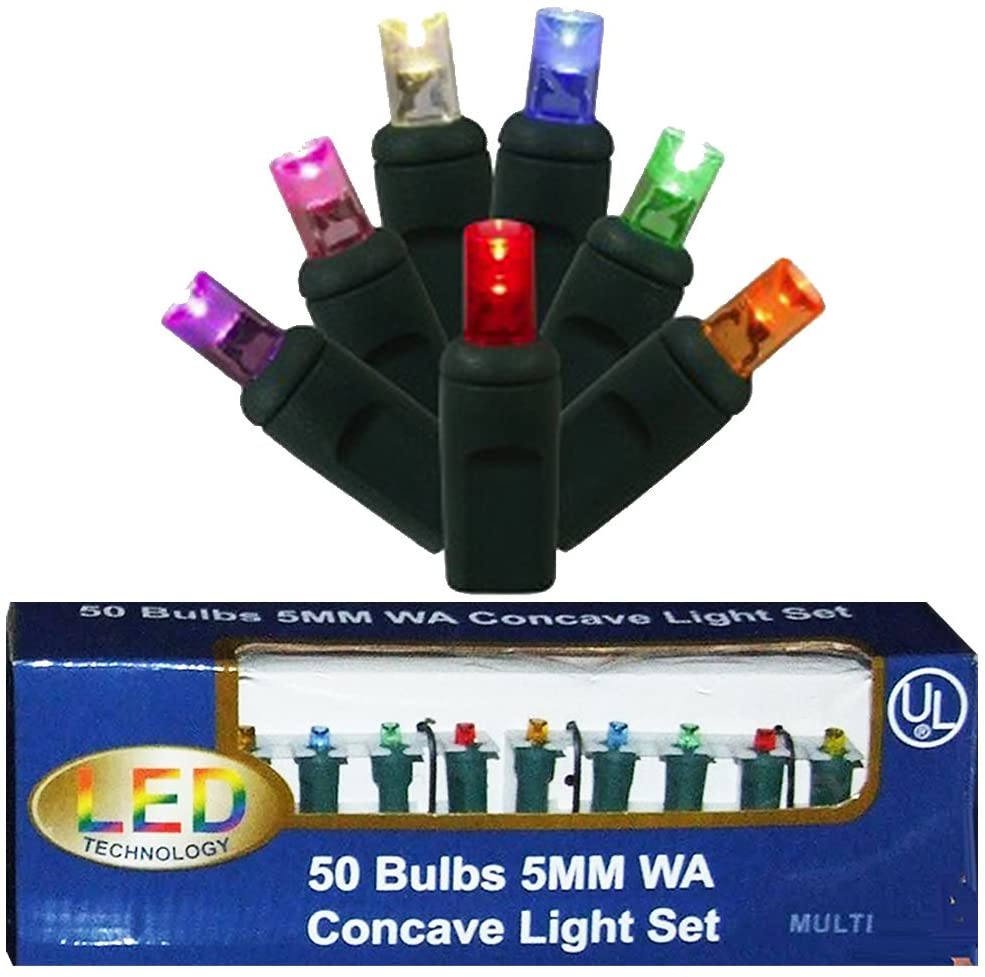 50-Light Multi-Colored Concave LED Light Set