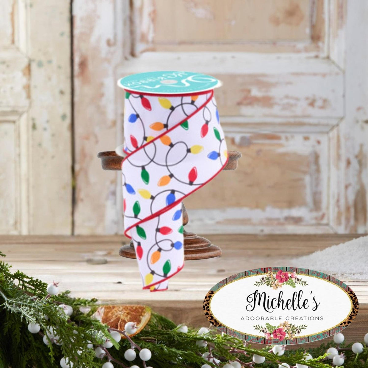 2.5" Christmas Lights Ribbon: Primary (10 Yards)