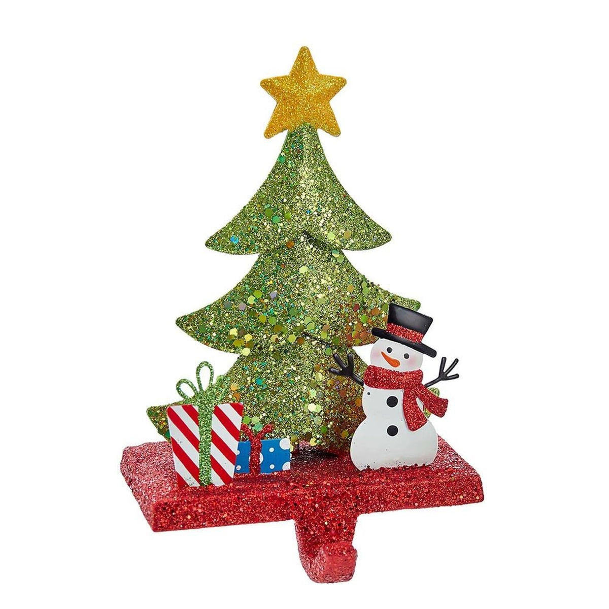 Christmas Tree Glitter Base Stocking Hanger