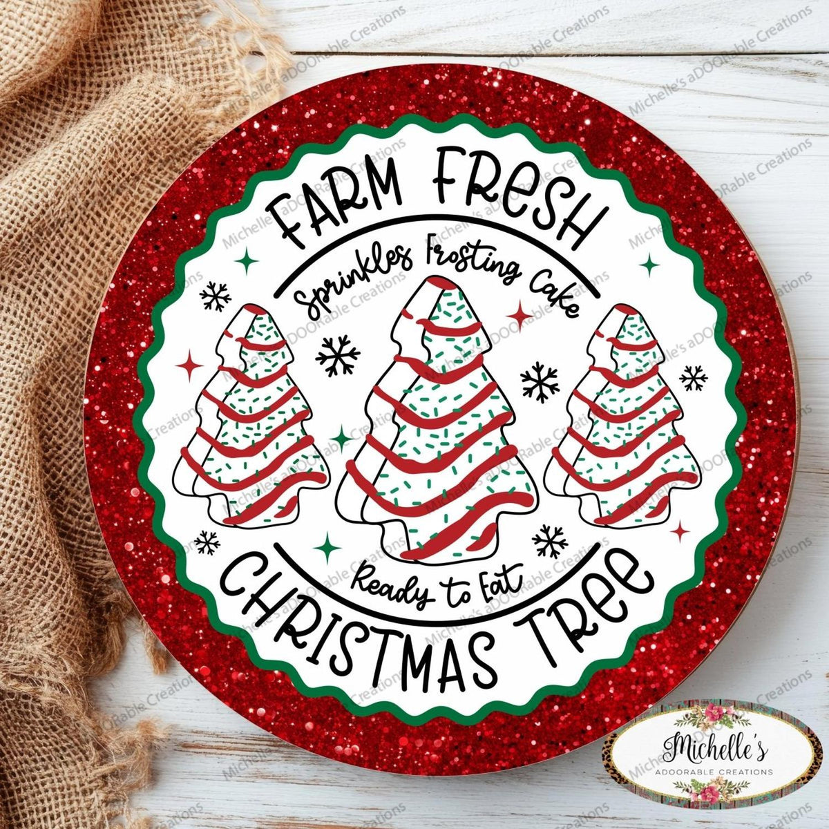Farm Fresh Christmas Tree Glitter Sign