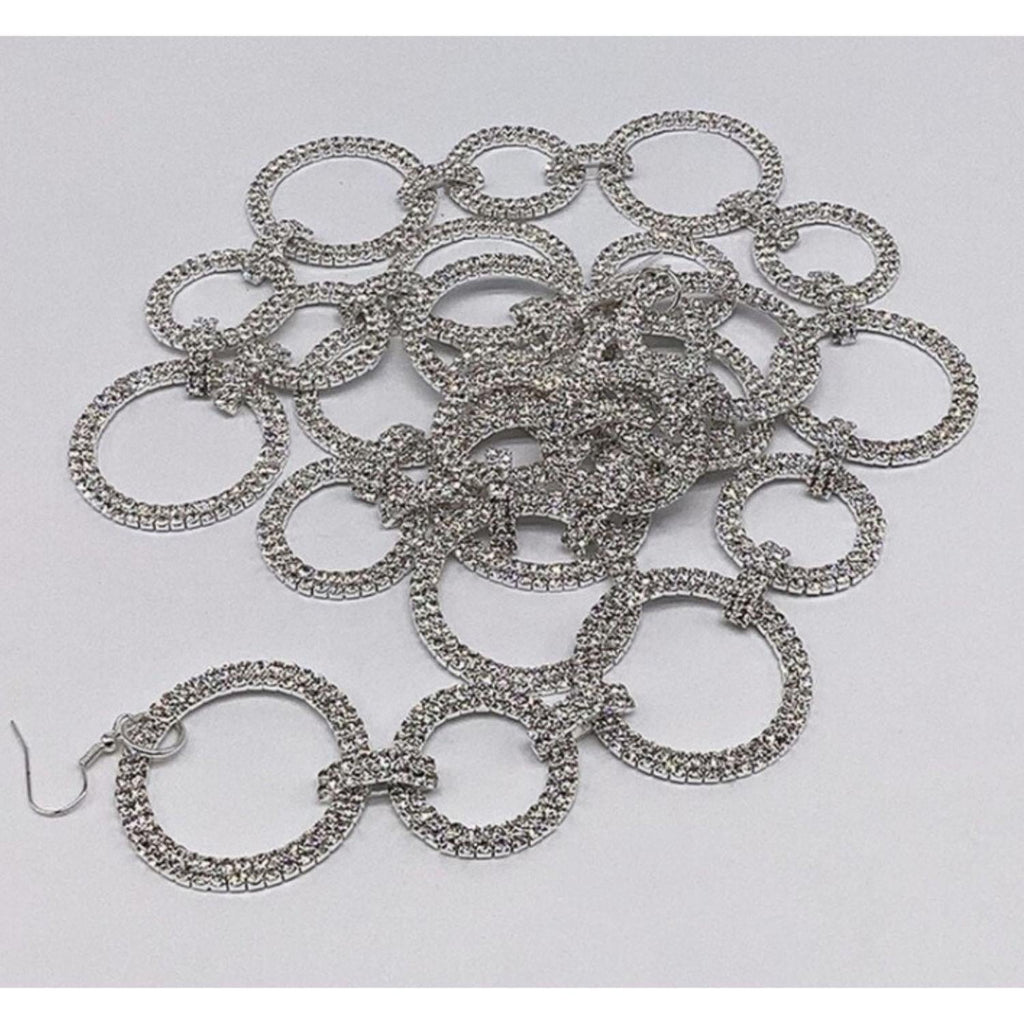 Silver Crystal Circle Christmas Garland, 36"
