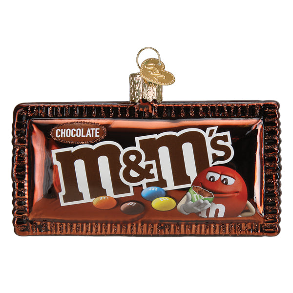 M&M Milk Chocolate Glass Ornament