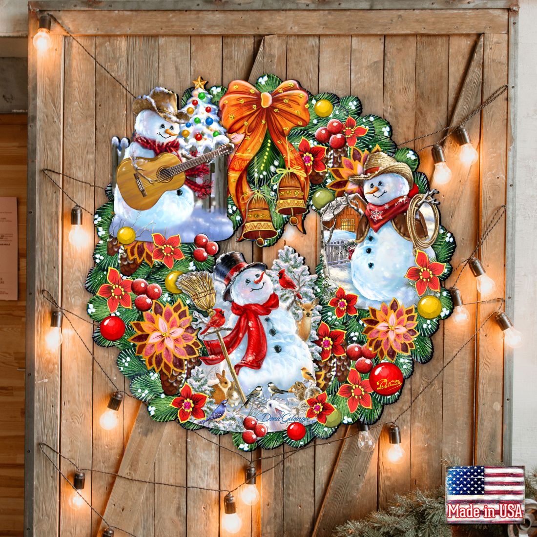 Western Snowy Holiday Door Wreath by D. Gelsinger - Christmas Decor - 8185307-3H-DG