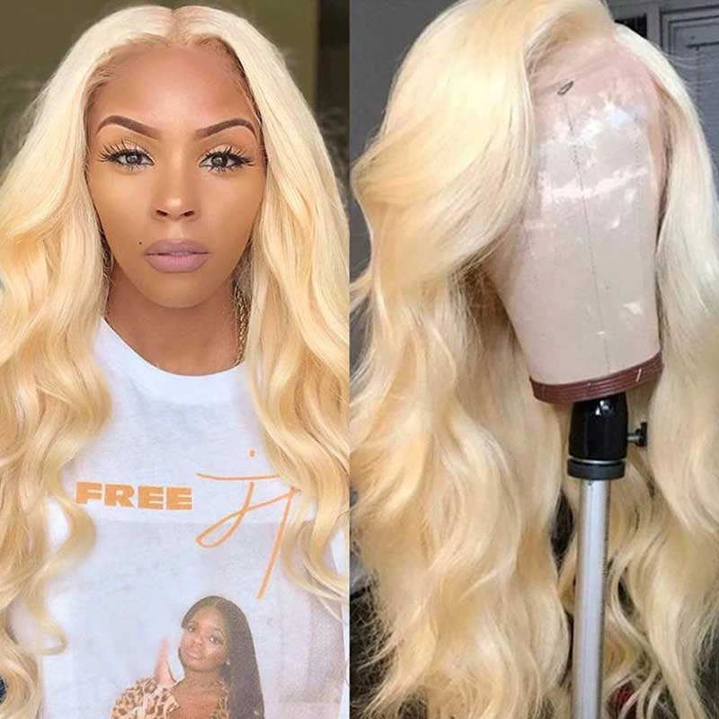 Lace Front Human Hair Wigs 613 Body Wave Density