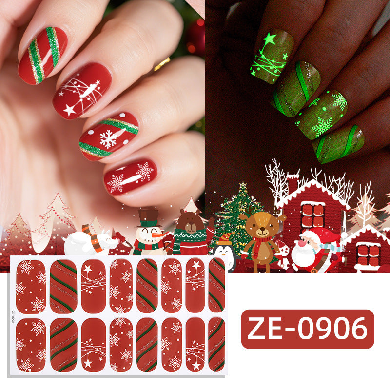 New Christmas Luminous Nail Applique Nail Stickers