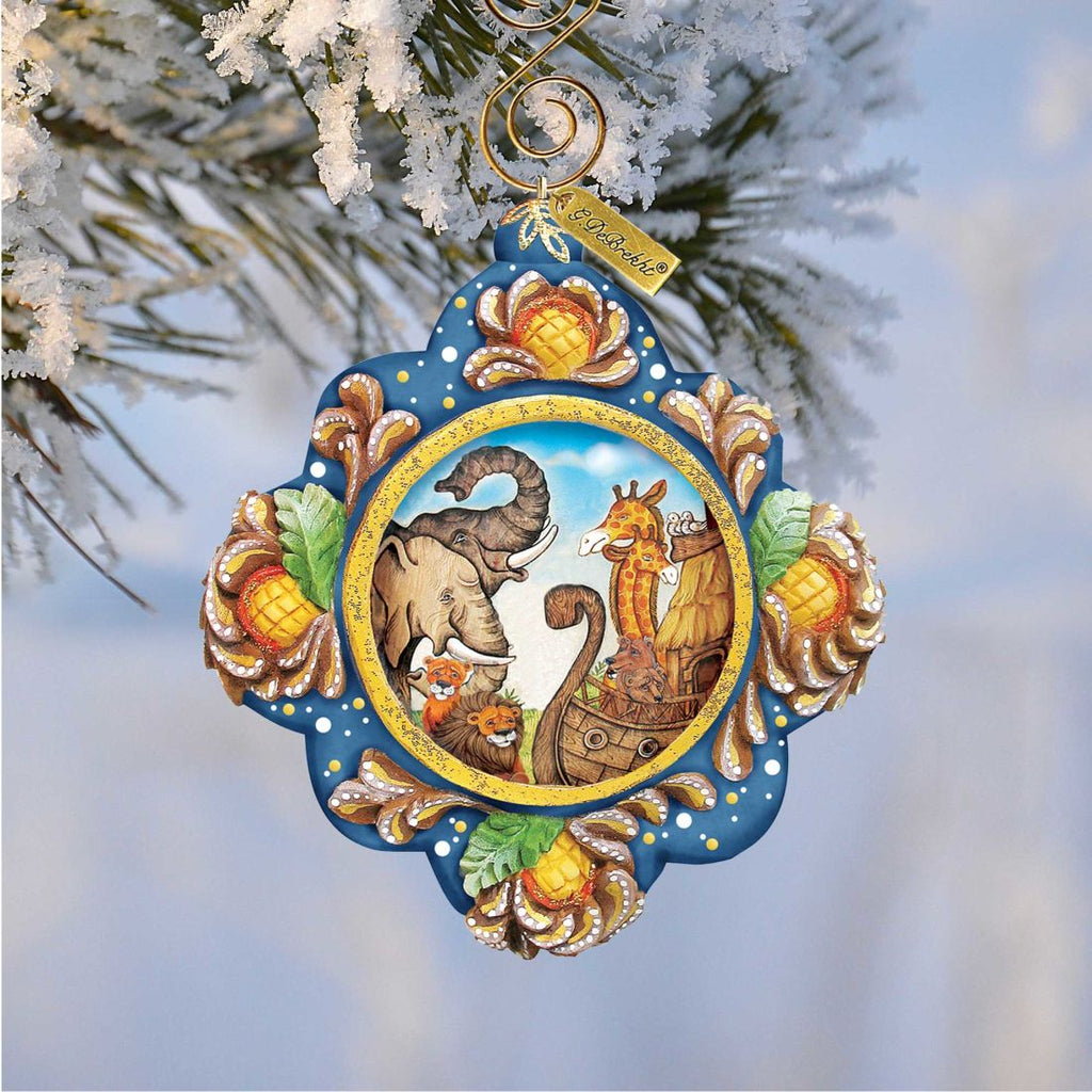 Noah's Ark Sculpted Hand-Painted Christmas Ornament by G. DeBrekht - Nativity Holiday Decor - 6102517