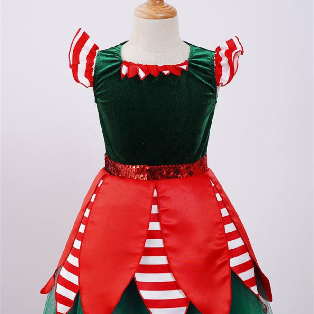 New Green Christmas Elf Suit